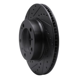 Porsche Boxster Brake Rotor (1) - Front Left - R1 Concepts - Drilled & Slotted - Black - `97-`04